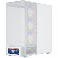 Корпус Modecom VOLCANO AQ500 ARGB MIDI FRONT LCD 6,2”, 4x120mm fans WHITE без БЖ ATX (MC-A-AQ500-4FA-W)
