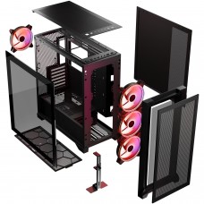 Корпус Modecom VOLCANO EXPANSE S ARGB 4x140mm fans MIDI USB 3.0x2+TYPE-C BLACK без БЖ ATX (AT-EXPANSE-SG-10-000000)