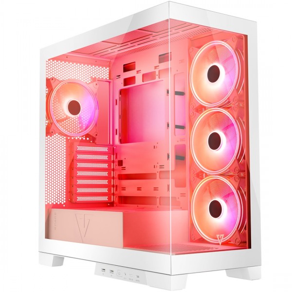 Корпус Modecom VOLCANO SPACE APEX ARGB 4x140mm fans MIDI USB 3.0x2+TYPE-C WHITE без БЖ ATX (AT-SPACE-PG-20-000000-000)