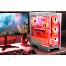 Корпус Modecom VOLCANO SPACE APEX ARGB 4x140mm fans MIDI USB 3.0x2+TYPE-C WHITE без БЖ ATX (AT-SPACE-PG-20-000000-000)