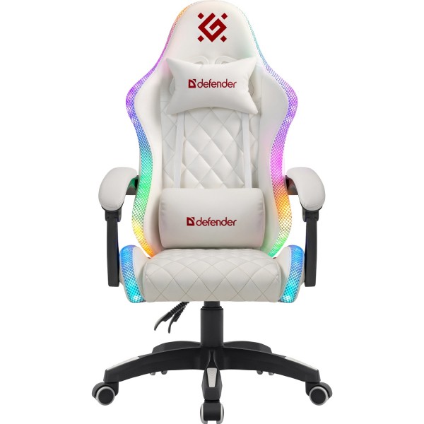 Крісло ігрове Defender Energy, Клас 4, 50мм, PU, RGB, біле (64557)