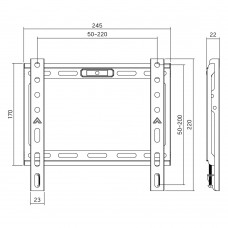 Кронштейн для ТВ AGN AGN43-220F фіксований/23"-43"/45 кг/max.VESA 200x200/Black (AGN43-220F)
