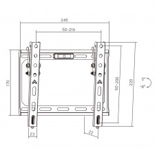 Кронштейн для ТВ AGN AGN43-220T з нахилом/23"-43"/45 кг/max.VESA 200x200/Black (AGN43-220T)