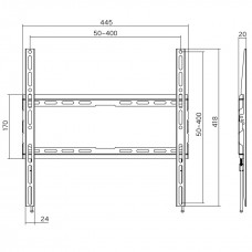 Кронштейн для ТВ AGN AGN70-440F фіксований/32"-70"/45 кг/max.VESA 400x400/Black (AGN70-440F)