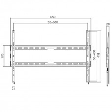 Кронштейн для ТВ AGN AGN80-460F фіксований/37"-80"/45 кг/max.VESA 600x400/Black (AGN80-460F)