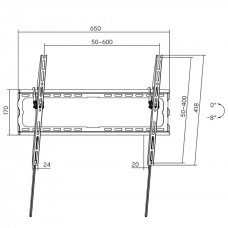 Кронштейн для ТВ AGN AGN80-460T з нахилом/37"-80"/45 кг/max.VESA 600x400/Black (AGN80-460T)