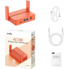 Маршрутизатор Cudy TR1200, AC1200 Wi-Fi Mesh Router w USB, 2×10/100Mbps RJ45, USB Type-C power in. (TR1200)