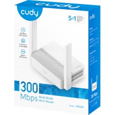 Маршрутизатор Cudy WR300, N300 Wi-Fi Router, 802.11b/g/n,300Mbps, 2.4GHz, 4 × 10/100Mbps Ports, 2 × (WR300)