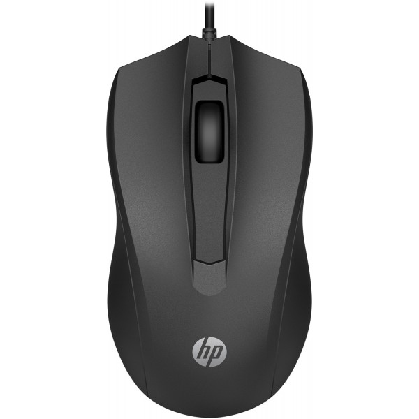 Мишка дротова HP 100 USB, чорна (6VY96AA)