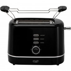 Тостер Adler AD 3224 black 850Вт/ 2 відділення/7 режимів підсмажування/розморожування/підігрів булок (AD3224B)