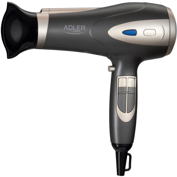 Фен Adler AD 2248 grey champane 2200Вт/ 2 швидкості/ хол.обдув/ темп.режимів-3/ іонізація/ дифузор (AD2248G)