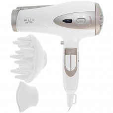 Фен Adler AD 2248 white champagne 2200Вт/ 2 швидкості/ хол.обдув/ темп.режимів-3/ іонізація/ дифузор (AD2248W)