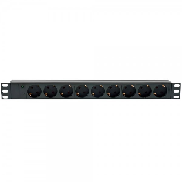 Фільтр мережевий 220В, 9 розеток, 19", 1U, 10А, чорний, Kingda (KD-GER(16)N1009WKPB19A-C1)