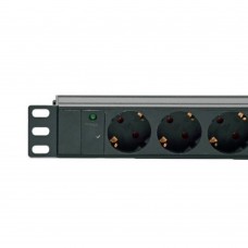 Фільтр мережевий 220В, 9 розеток, 19", 1U, 10А, чорний, Kingda (KD-GER(16)N1009WKPB19A-C1)