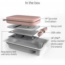 Фотопринтер портативний HP Sprocket Pink (2"x3",313x400dpi,Zink, 64MB,Bluetooth, колір рожевий) (HPISPP)
