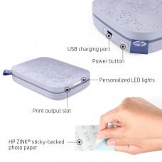 Фотопринтер портативний HP Sprocket Purple (2"x3",313x400dpi,Zink, 64MB,Bluetooth, колір фіолетовий) (HPISPPR/HPISPR)