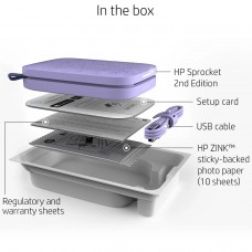 Фотопринтер портативний HP Sprocket Purple (2"x3",313x400dpi,Zink, 64MB,Bluetooth, колір фіолетовий) (HPISPPR/HPISPR)