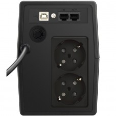 ДБЖ FSP FP650, 650VA/360W, Schuko*2, USB + RJ45, 230V/50Hz, Black (PPF3601402)
