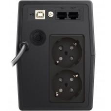 ДБЖ FSP FP850, 850ВА/480Вт, Lin-Int, USB/RJ45, Schuko*2, AVR, Black (PPF4801102)