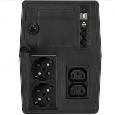 ДБЖ FSP iFP-2000, 2000ВА/1200Вт, LCD, Schuko*2+IEC*2, USB, Black, 12V/9Ah*2 (PPF12A1607)