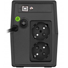 ДБЖ FSP iFP-600, 600ВА/360Вт, Lin-Int, LCD (дисплей), Schuko*2, USB, Black, (PPF3602800)
