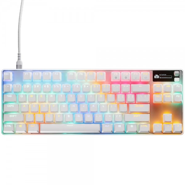 Клавіатура ігрова SteelSeries Apex Pro TKL Gen 3 UA HyperMagnetic, OmniPoint 3.0, OLED, White