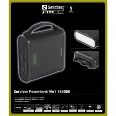 УМБ Sandberg 144000mAh Survivor 460.8 Вт/год, DC12-24В, 2xUSB-C, 2xUSB-A, 2xCar Lighter, MTTP
