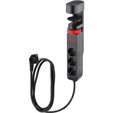 Power filtr 1,5м IOIO SL3000, 1.5м, чорний (3 зах роз + 2 порти USB-A та 1 порт USB-C) (41211)