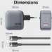Зарядний пристрій 3xUSB 70W GaN (2хUSB-C+USB-A) + USB-C cable М-М Black Vention (TZ-FEXH0-EU)