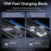 Зарядний пристрій 3xUSB 70W GaN (2хUSB-C+USB-A) + USB-C cable М-М Black Vention (TZ-FEXH0-EU)