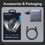 Зарядний пристрій 4xUSB 100W GaN (3хUSB-C+USB-A) + USB-C cable М-М Black Vention (TZ-FETH0-EU) Зарядний пристрій 4xUSB 100W GaN (3хUSB-C+USB-A) + USB-C cable М-М Black Vention (TZ-FETH0-EU)