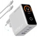 Зарядний пристрій 4xUSB 140W GaN (3хUSB-C+USB-A) + USB-C cable М-М White Vention (TZ-FCOI0-EU)