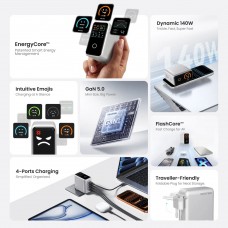 Зарядний пристрій 4xUSB 140W GaN (3хUSB-C+USB-A) + USB-C cable М-М White Vention (TZ-FCOI0-EU)