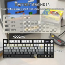 Клавіатура ігрова механічна Attack Shark K86 87кл.RGB,Wireless, Blue Whale перемикачі,Moonlit Night (K86MN_AS)