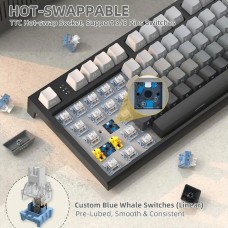 Клавіатура ігрова механічна Attack Shark K86 87кл.RGB,Wireless, Blue Whale перемикачі,Moonlit Night (K86MN_AS)