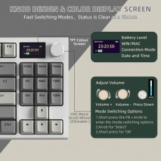 Клавіатура ігрова механічна Attack Shark K86 87кл.RGB,Wireless, Business Gray (K86BG_AS)