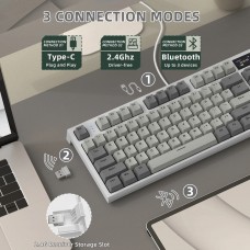 Клавіатура ігрова механічна Attack Shark K86 87кл.RGB,Wireless, Business Gray (K86BG_AS)