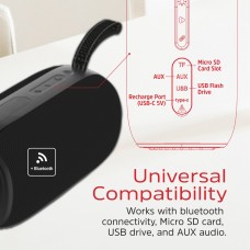 Акустична система 1.0 Energizer 16Вт Bluetooth 5.2/MicroSD/USB/AUX/FM,IPX65, чорна