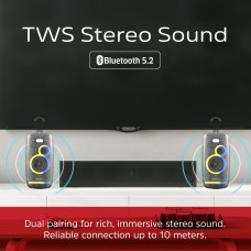 Акустична система 1.0 Energizer 16Вт Bluetooth 5.2/MicroSD/USB/AUX/FM/TWS, IPX65, чорна