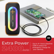 Акустична система 1.0 Energizer 20Вт Bluetooth 5.2/MicroSD/USB/AUX/FM,IPX65, 360° Sound чорна