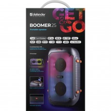 Акустична система 2.0 Defender Boomer 25, 25Вт RGB/BT/FM/USB/TF/AUX/MIC, чорна
