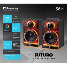 Акустична система 2.0 Defender Futuro, 20Вт Bluetooth/USB/TF/AUX, LED, чорна