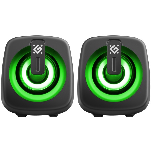 Акустична система 2.0 Defender J1, 6Вт, підсвітка, USB, чорна