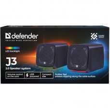 Акустична система 2.0 Defender J3, 6Вт, підсвітка, USB, чорна