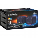 Акустична система 2.0 Defender J3, 6Вт, підсвітка, USB, чорна