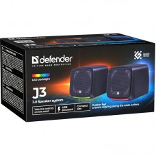 Акустична система 2.0 Defender J3, 6Вт, підсвітка, USB, чорна