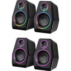 Акустична система 2.0 Defender Solar 10, 10Вт, Bluetooth, RGB підсвітка, USB, чорна