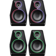 Акустична система 2.0 Defender Solar 10, 10Вт, Bluetooth, RGB підсвітка, USB, чорна