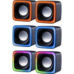 Акустична система 2.0 Defender Solar 7, 6Вт, RGB підсвітка, USB, чорна