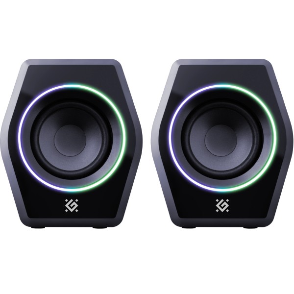 Акустична система 2.0 Defender Solar 9, 10Вт, Bluetooth, RGB підсвітка, USB, чорна